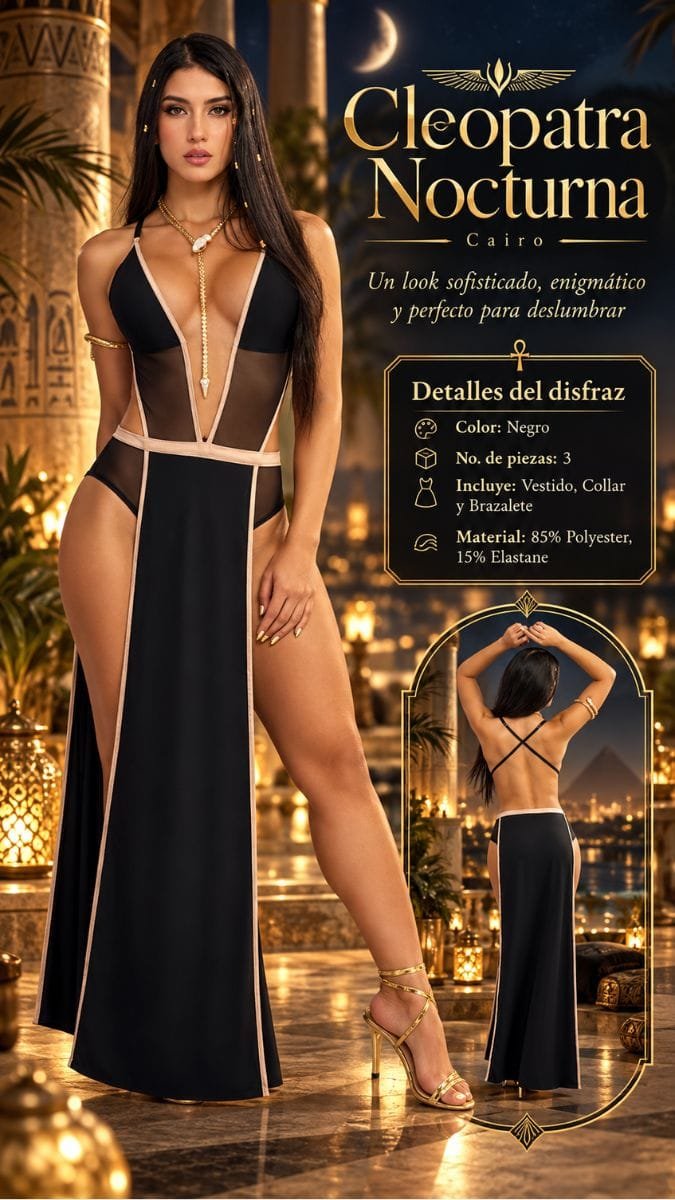 Disfraz Halloween para mujer 2026 - Cleopatra Nocturna – Cairo